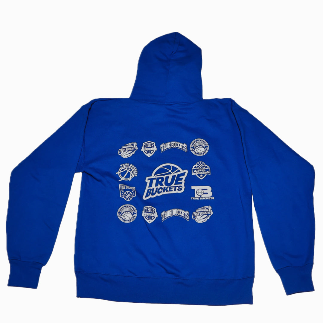 MULTI LOGO BLUE OFFICIAL TRUE BUCKETS HOODIE